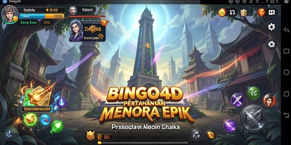 Tangkapan layar BINGO4D menampilkan aksi pertahanan menara yang mendebarkan.