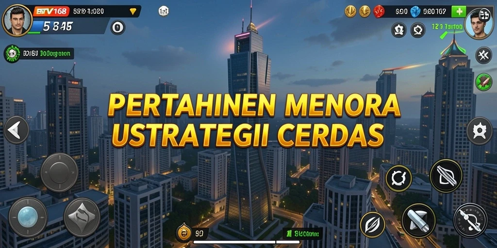 Tangkapan layar gameplay BTV168 menampilkan pertempuran menara yang intens.