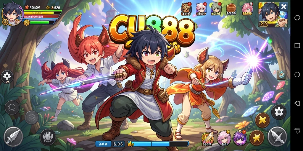 Tampilan gameplay CU888 dengan karakter Anime yang menarik.