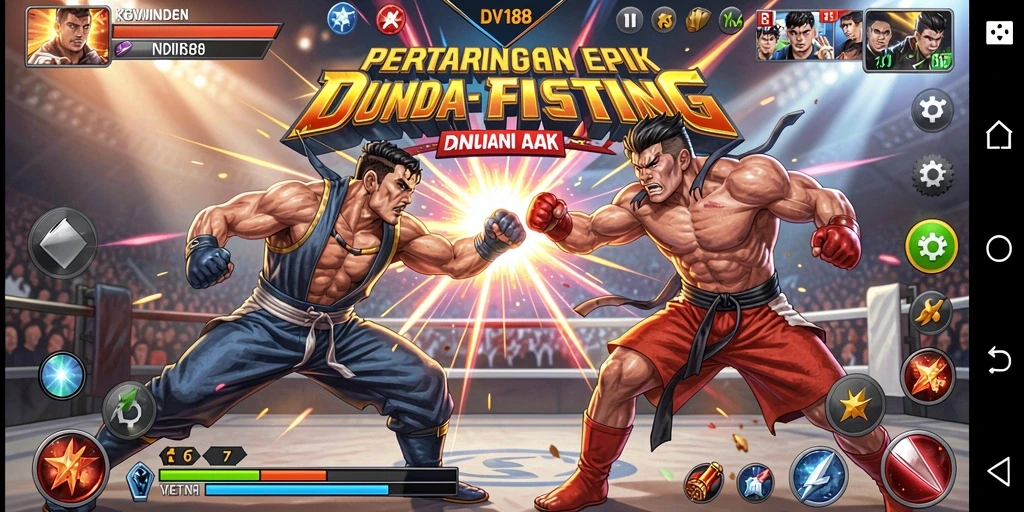 Tampilan gameplay seru dari pertarungan di DV188.