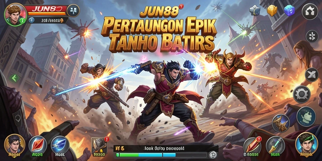 Tampilan pertarungan intens di game Fighting JUN88.