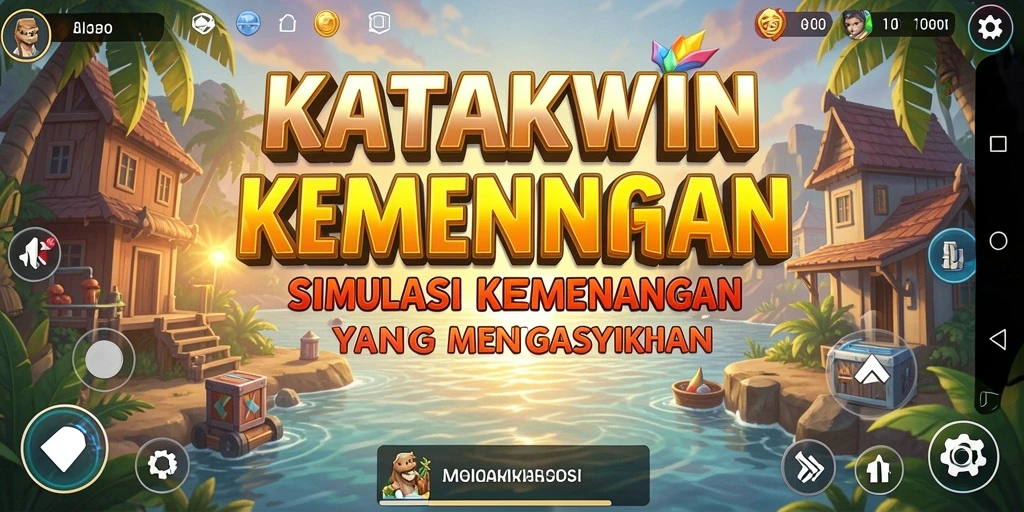 Tampilan menarik gameplay KATAKWIN saat melakukan simulasi kemenangan.