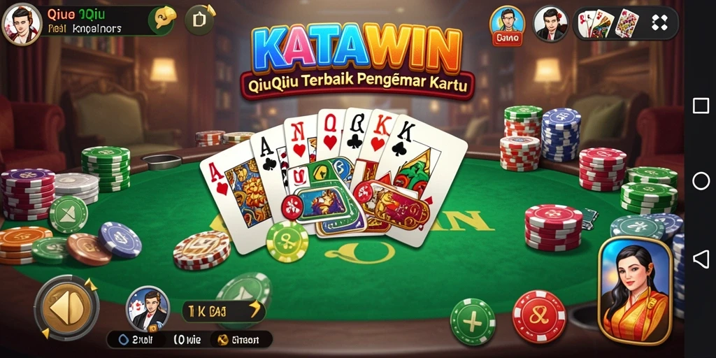 Screenshot gameplay KATAWIN dengan suasana permainan QiuQiu yang seru.