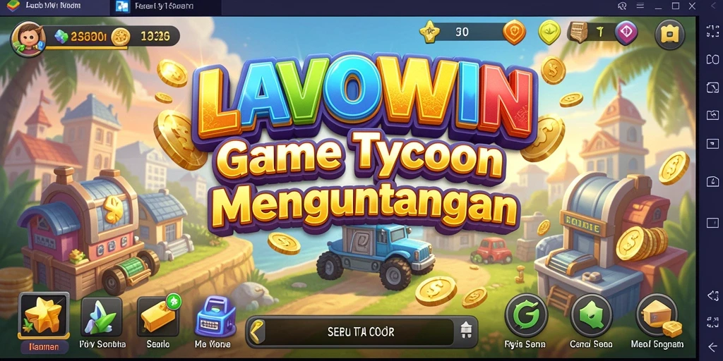 Tampilan gameplay seru dalam LAVOWIN sebagai game Tycoon.