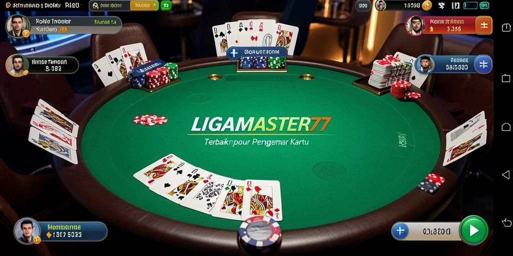 Tampilan gameplay LIGAMASTER77 yang menarik saat bermain Poker.