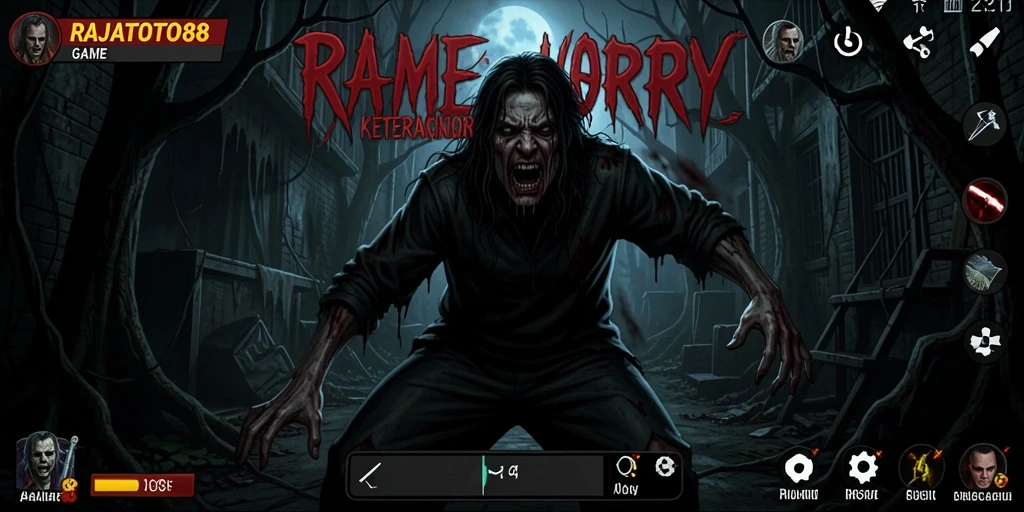 Tampilan gameplay RAJATOTO88 yang mencekam dan menegangkan.