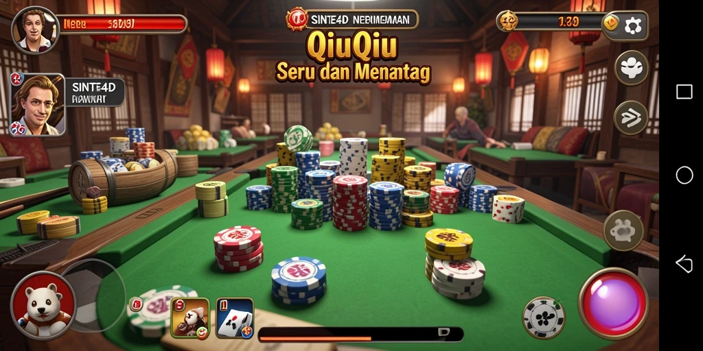 Screenshot menunjukkan gameplay mengasyikkan dari QiuQiu.
