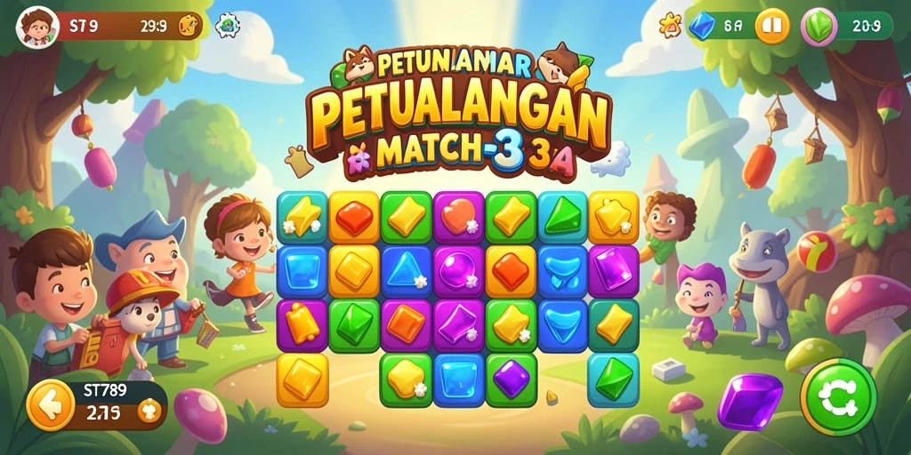 Tampilan gameplay yang seru dan penuh warna di ST789.