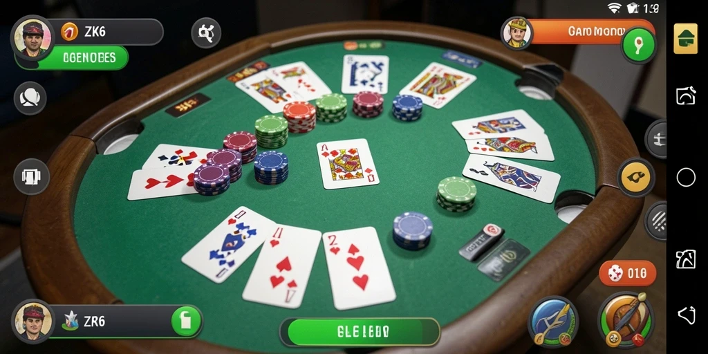 Tampilan gameplay ZK6 saat bermain Gaple dengan teman.